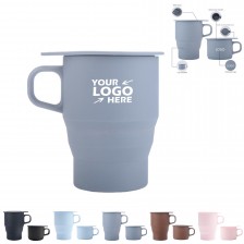 10 Oz. Silicone Foldable Mug with Straw